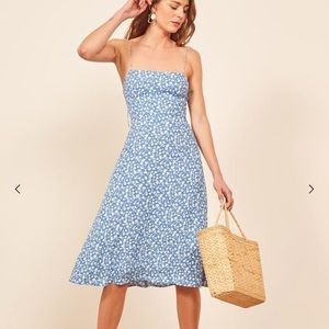 Reformation blue peach dress